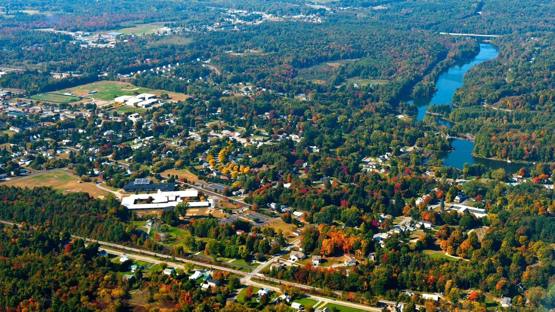 milton town aerial view